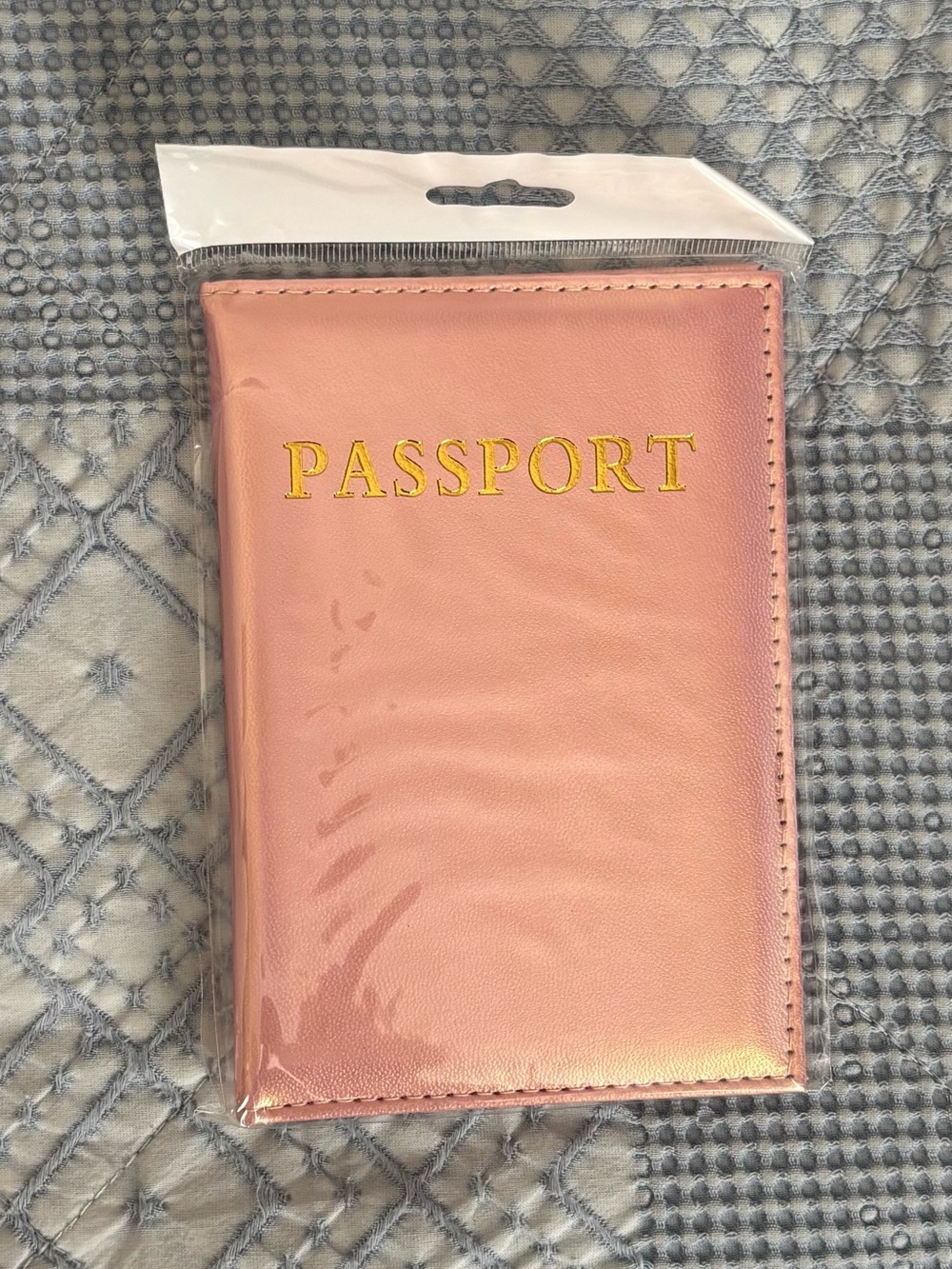 Passport Holder - Pink Travel Passport Cover with Gold Foil